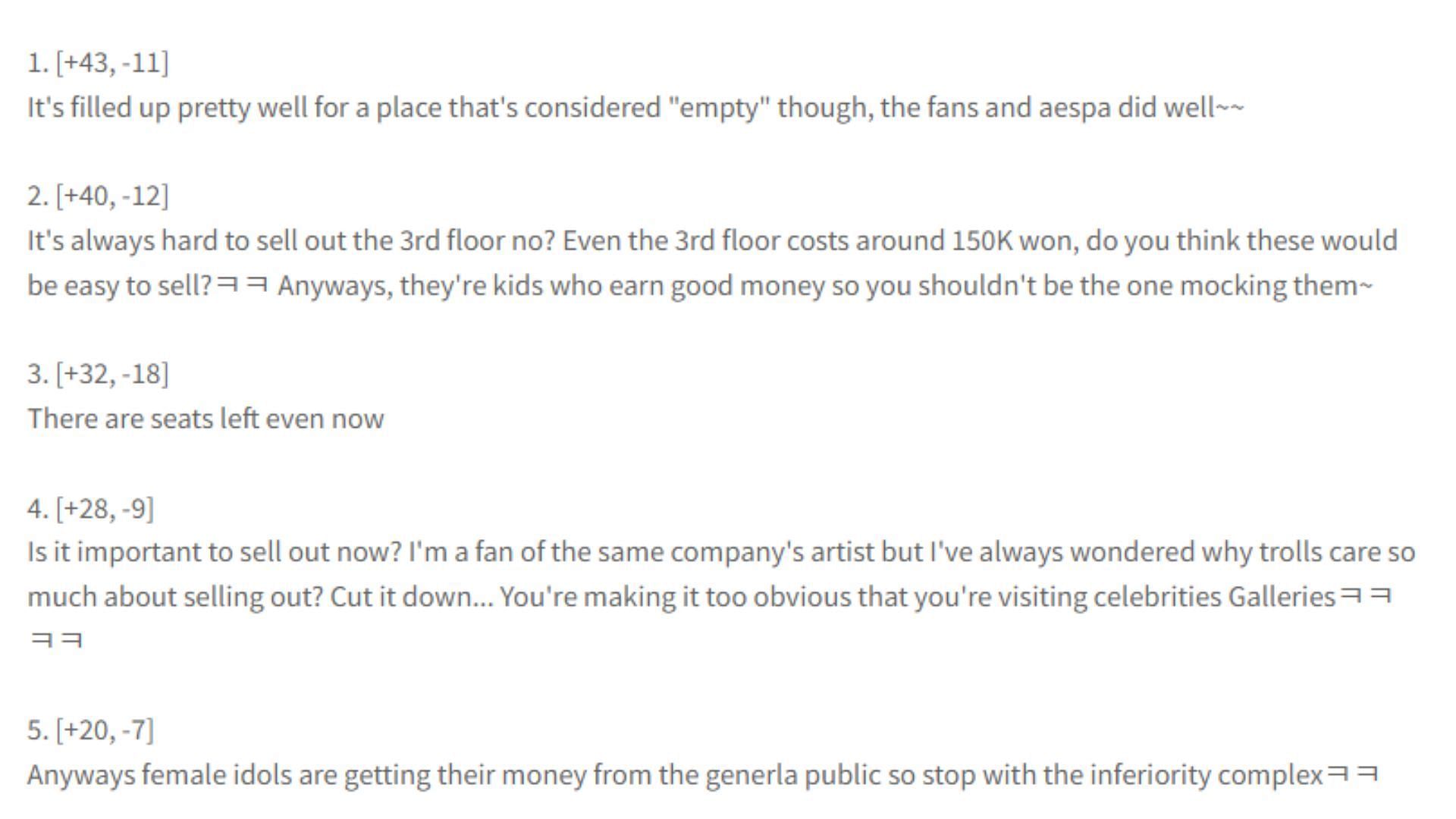 Korean netizens&#039; comments under the blog (Image via pannchoa)