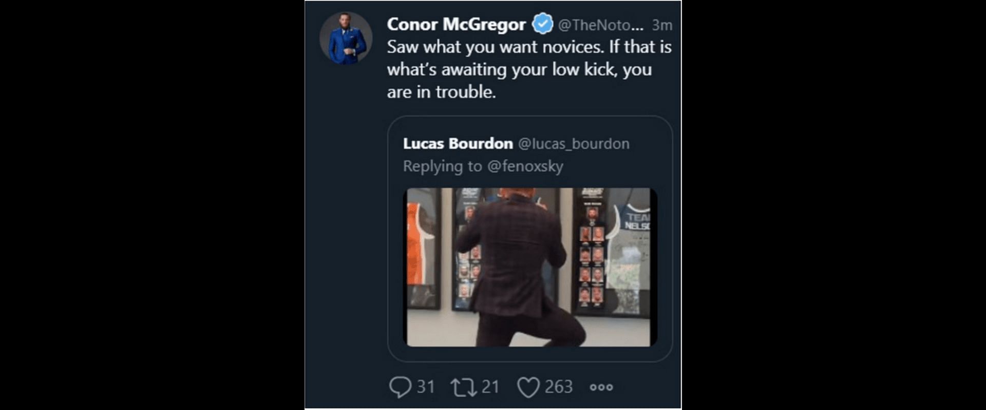 Now Deleted response of Conor McGregor