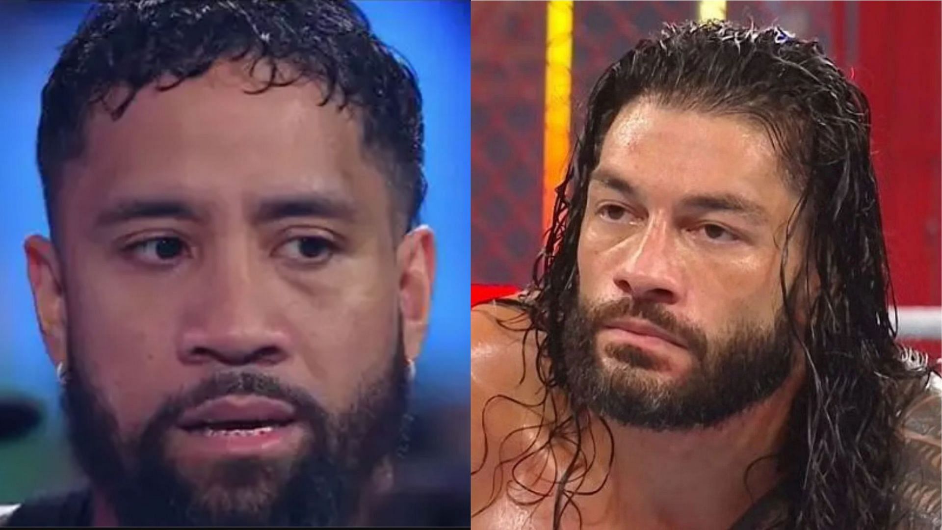 Jey Uso (left); Roman Reigns (right)