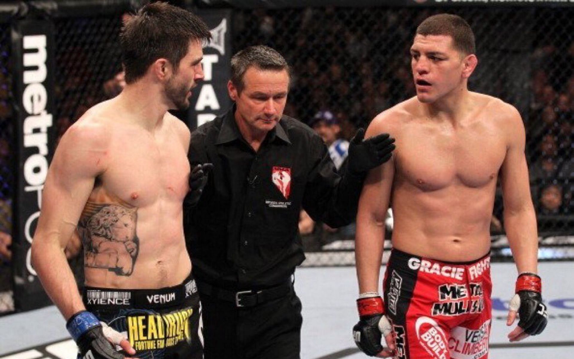 Carlos Condit vs. Nick Diaz at UFC 143 [Photo credit: @MMAHistoryToday - Twitter]