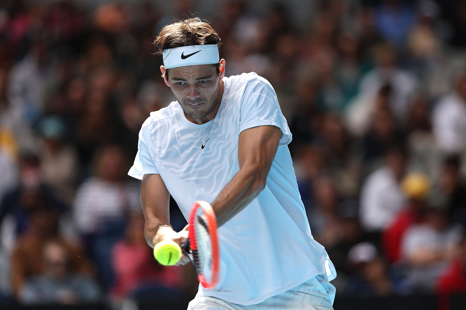 Taylor Fritz in action at the Australian Open