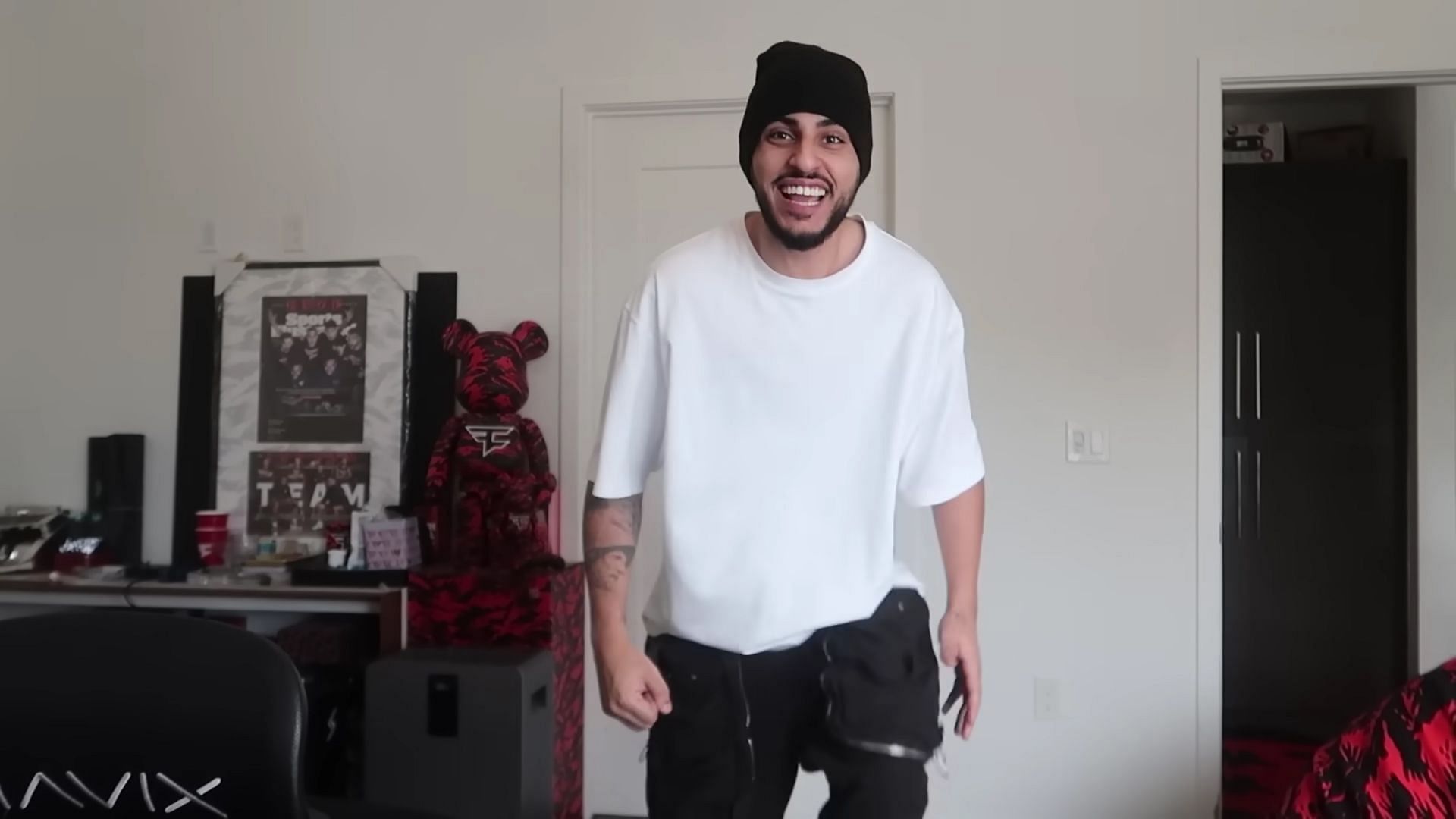 Nordan is seen hopping and running in his update video (Image vis YouTube/@FaZe Rain)