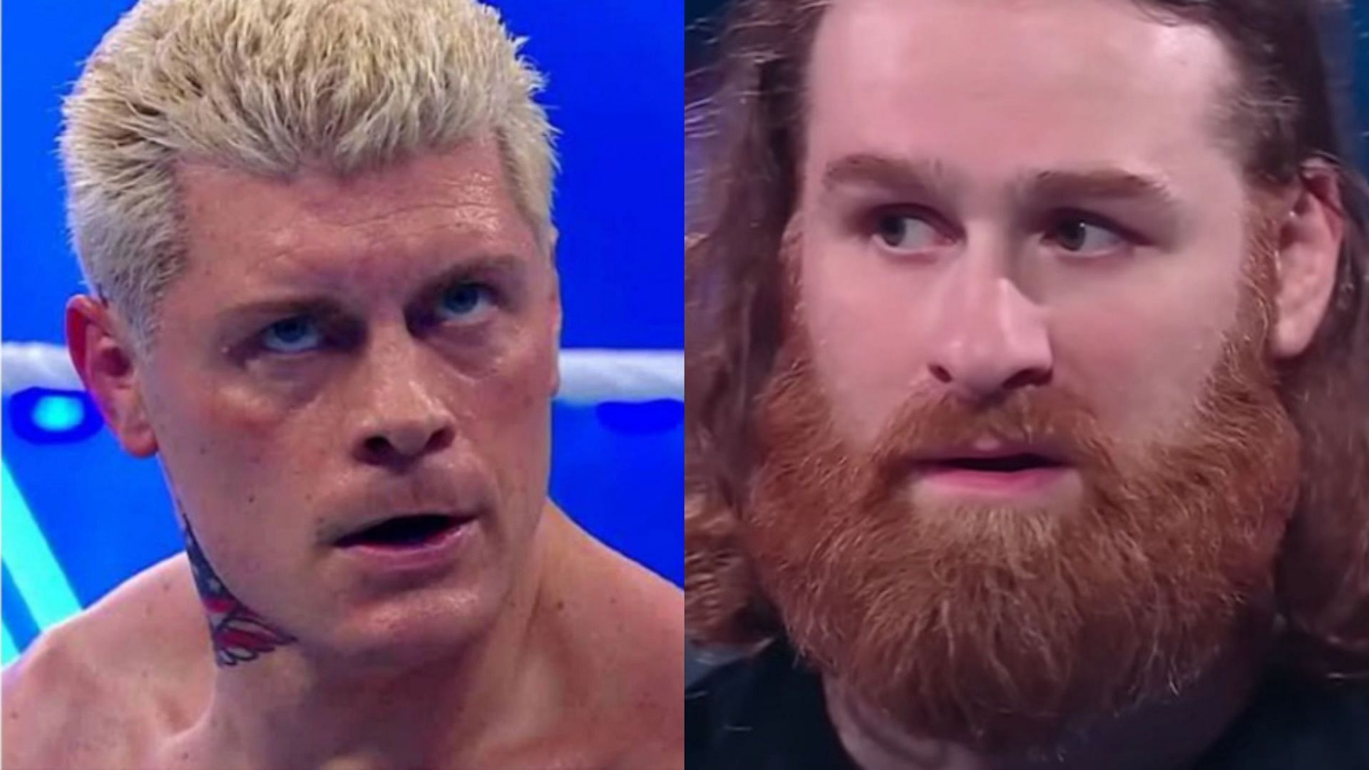 Cody Rhodes (left); Sami Zayn (right)