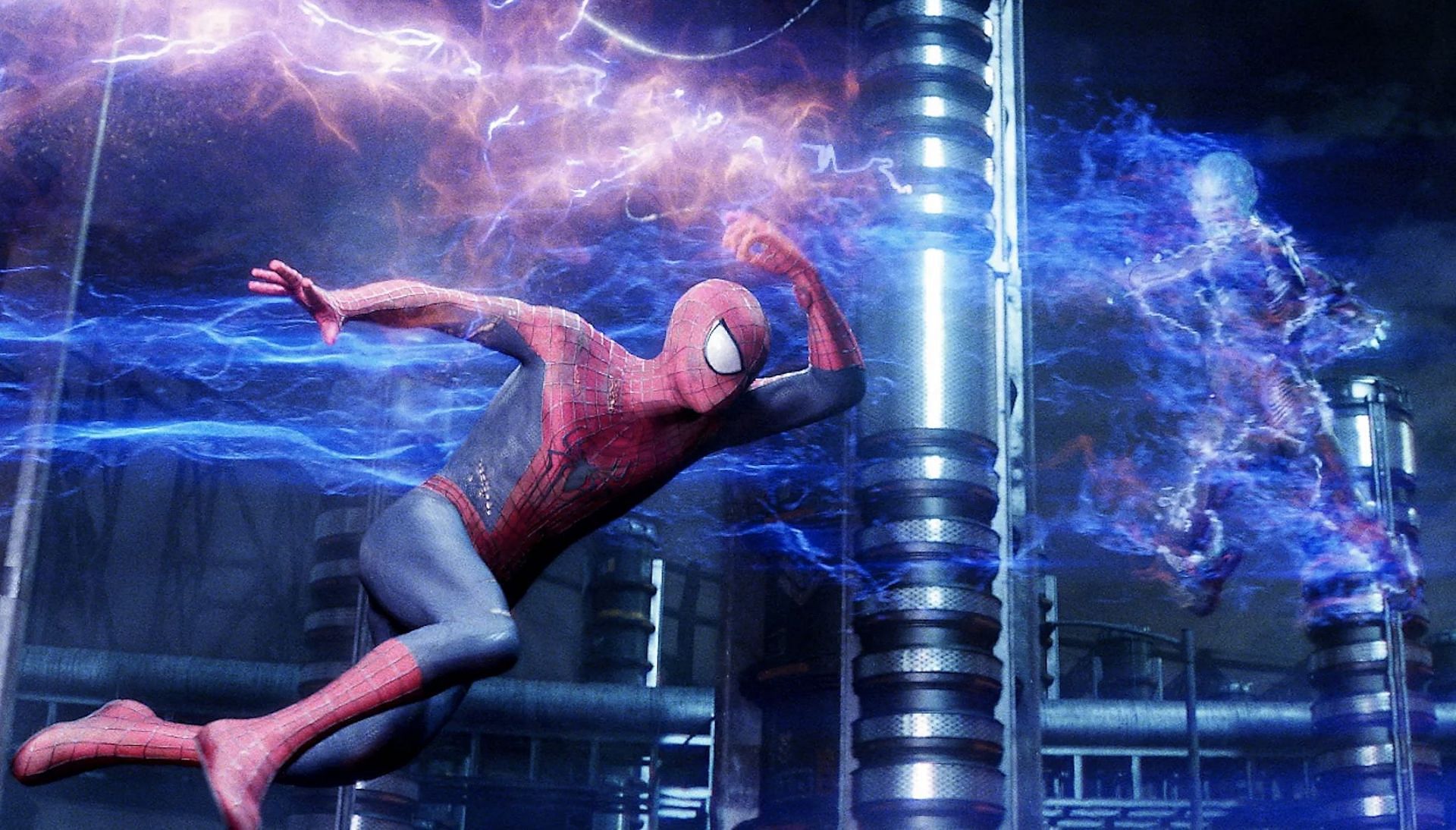 Andrew Garfield&#039;s Peter Parker faces off against Electro (Image via Sony Pictures)