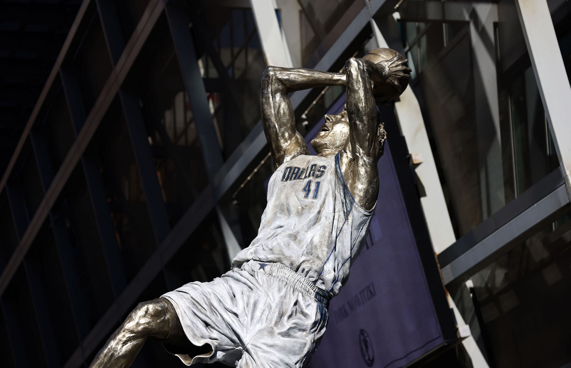 The Dallas Mavericks built a statue of Dirk Nowitzki for his legendary career with the team.