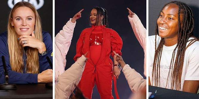 Coco Gauff, Caroline Wozniacki, Eugenie Bouchard, and tennis world react to Super Bowl 2023 ft. Patrick Mahomes, Rihanna