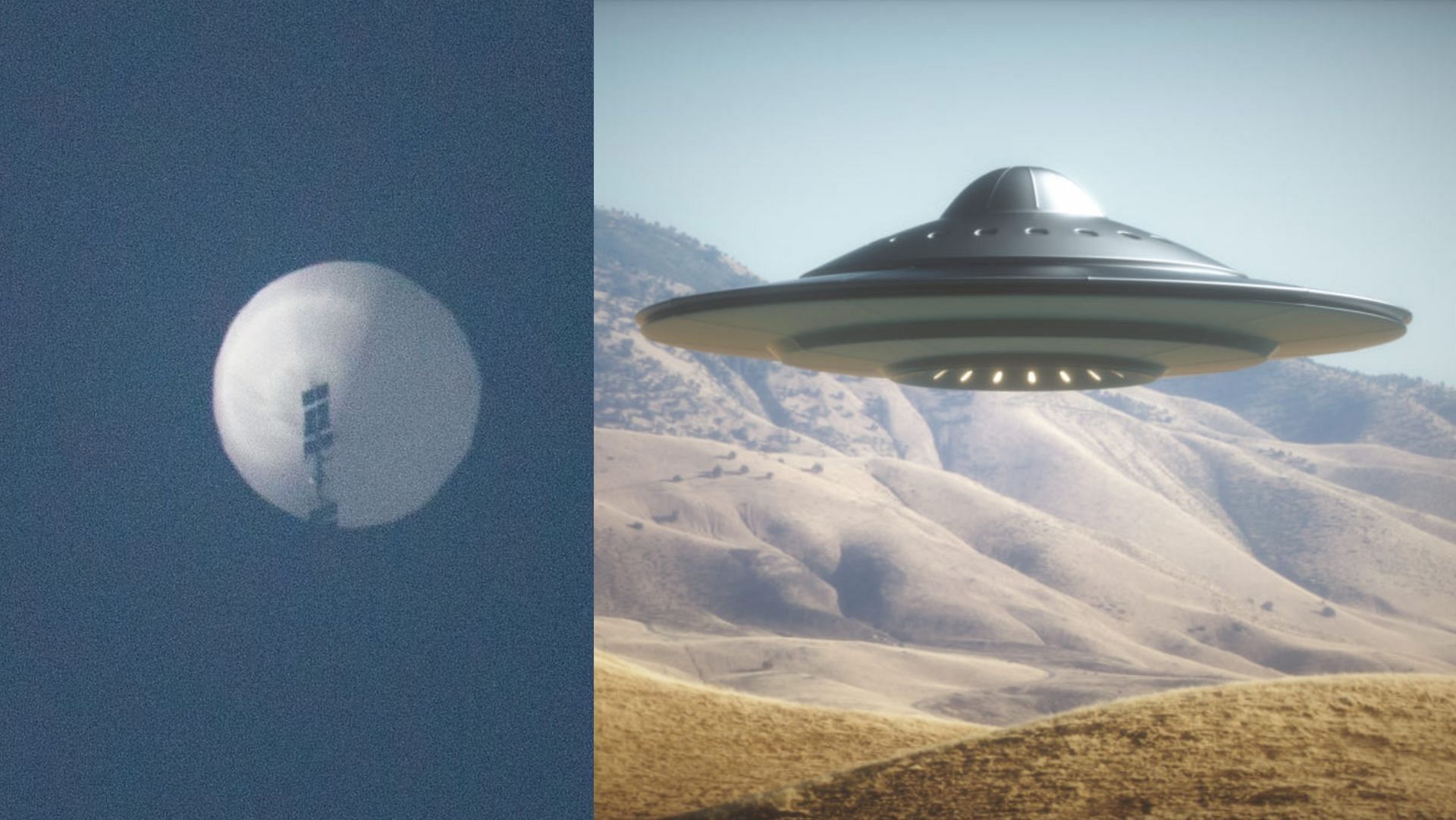 An unidentified airborne object in the Canadian airspace that was shot down by NORAD sparked hilarious UFO theories online. (Image via Reuters, Adobe Stock Images)