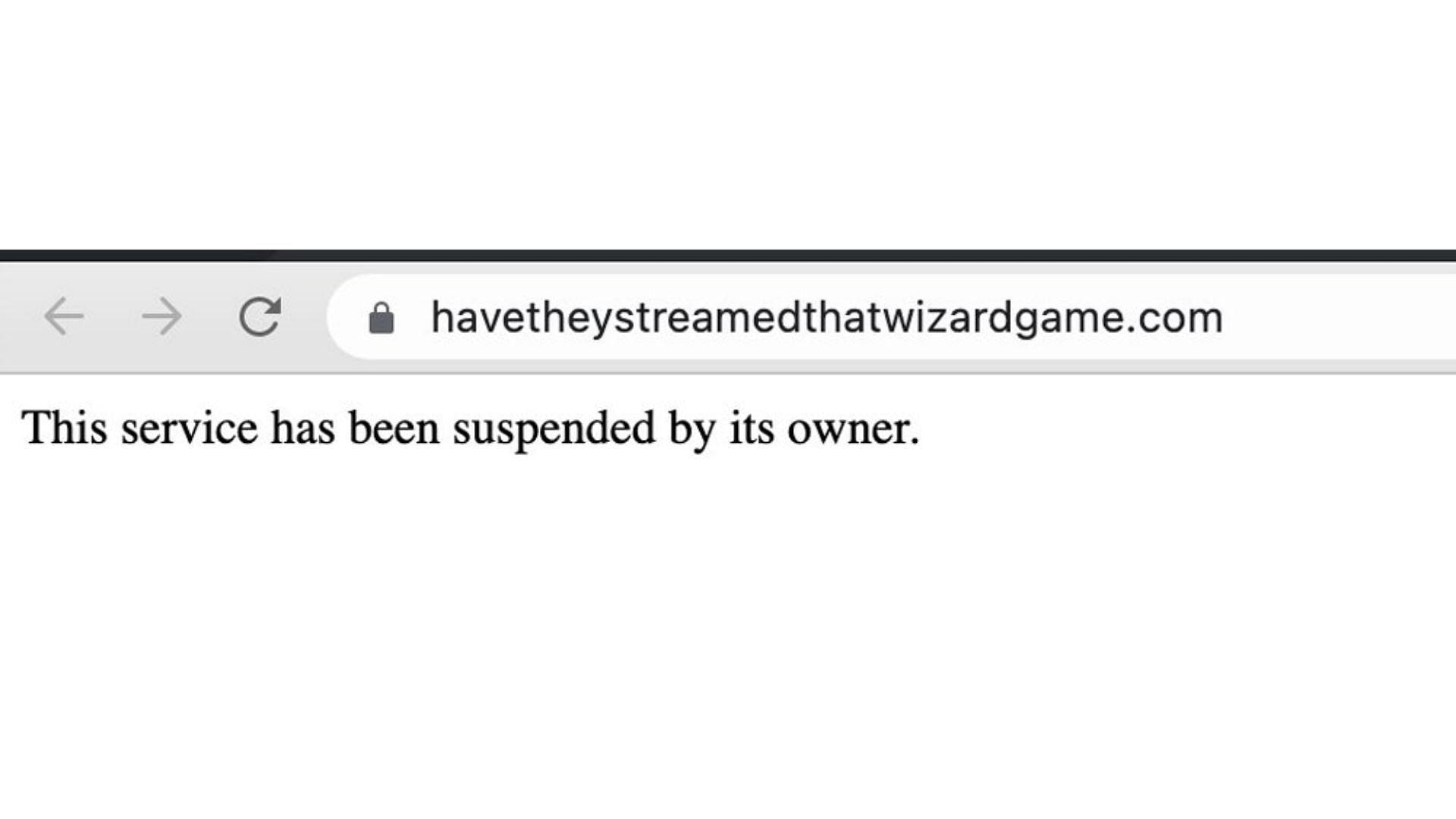 Anti-Hogwarts Legacy website shut down (Image via Twitter)