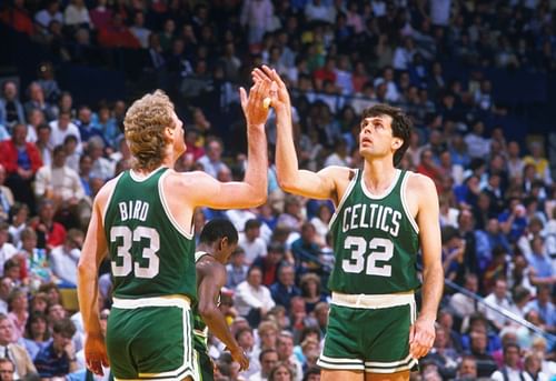 Boston Celtics legends Larry Bird and Kevin McHale