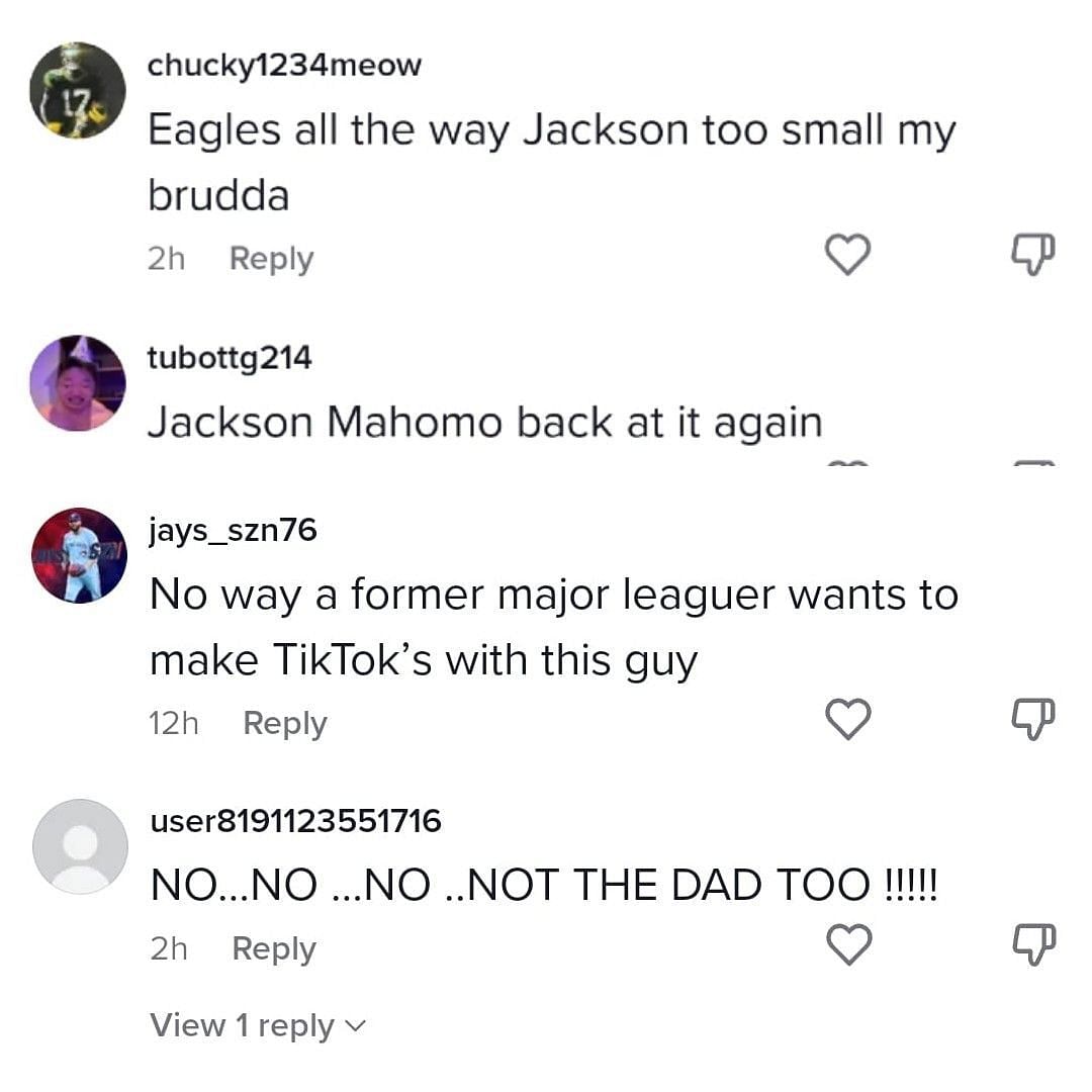 The comments from Jackson Mahomes&#039; TikTok continued to grow as NFL fans are choosing to cheer for the Philadelphia Eagles so that they don&#039;t see his antics after the game.