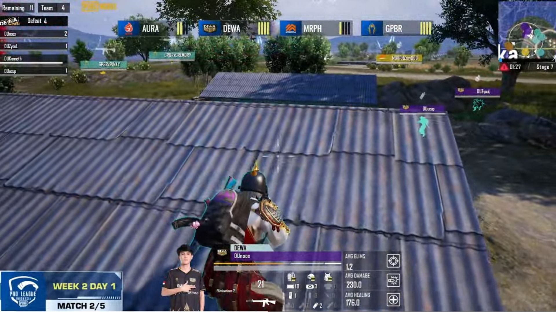 PMPL Indonesia spring Week 2 Day 1 wrapped pup on February 22 (Image via PUBG Mobile)