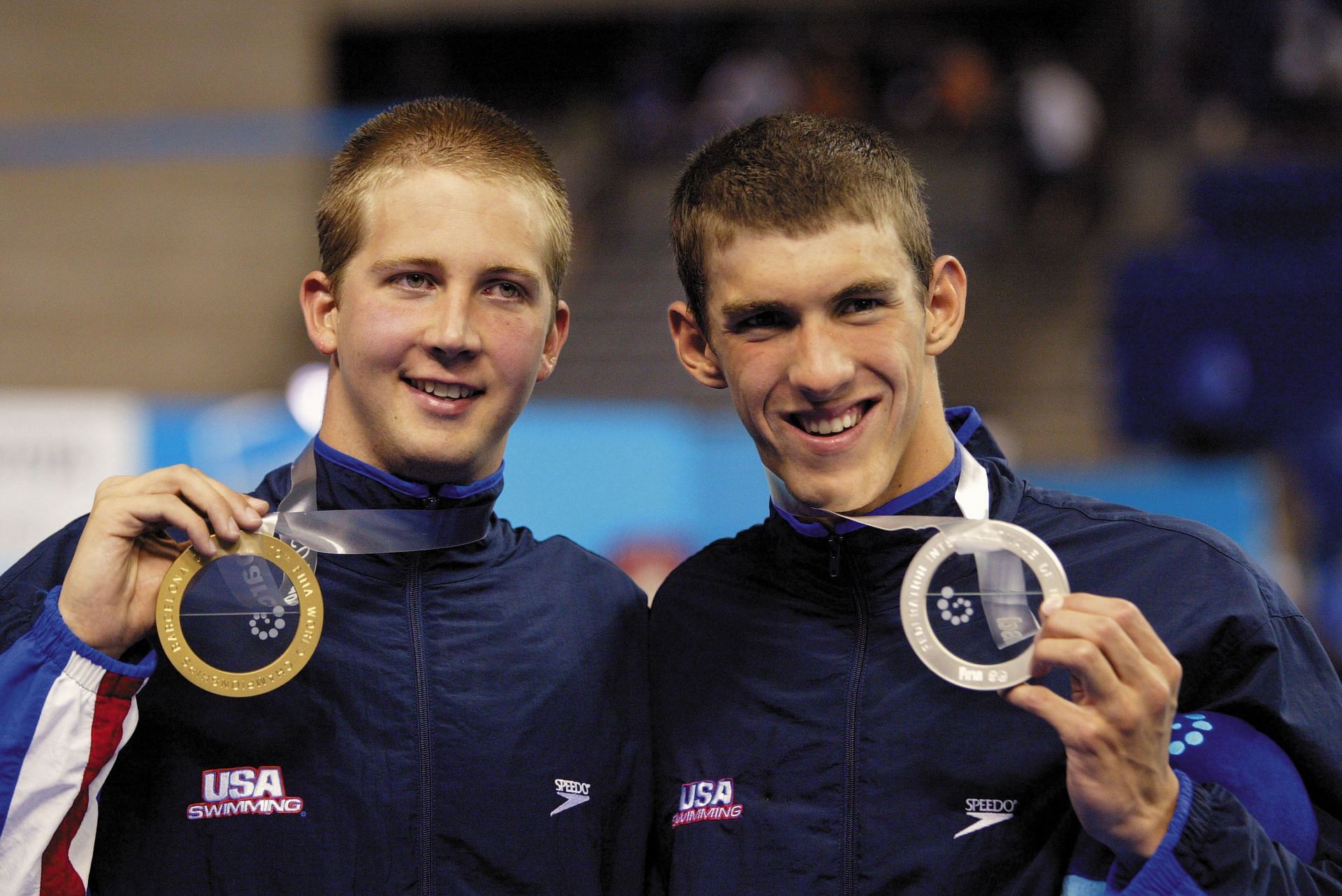 Ian Crocker and Michael Phelps at the 2003 World Aquatics Championships