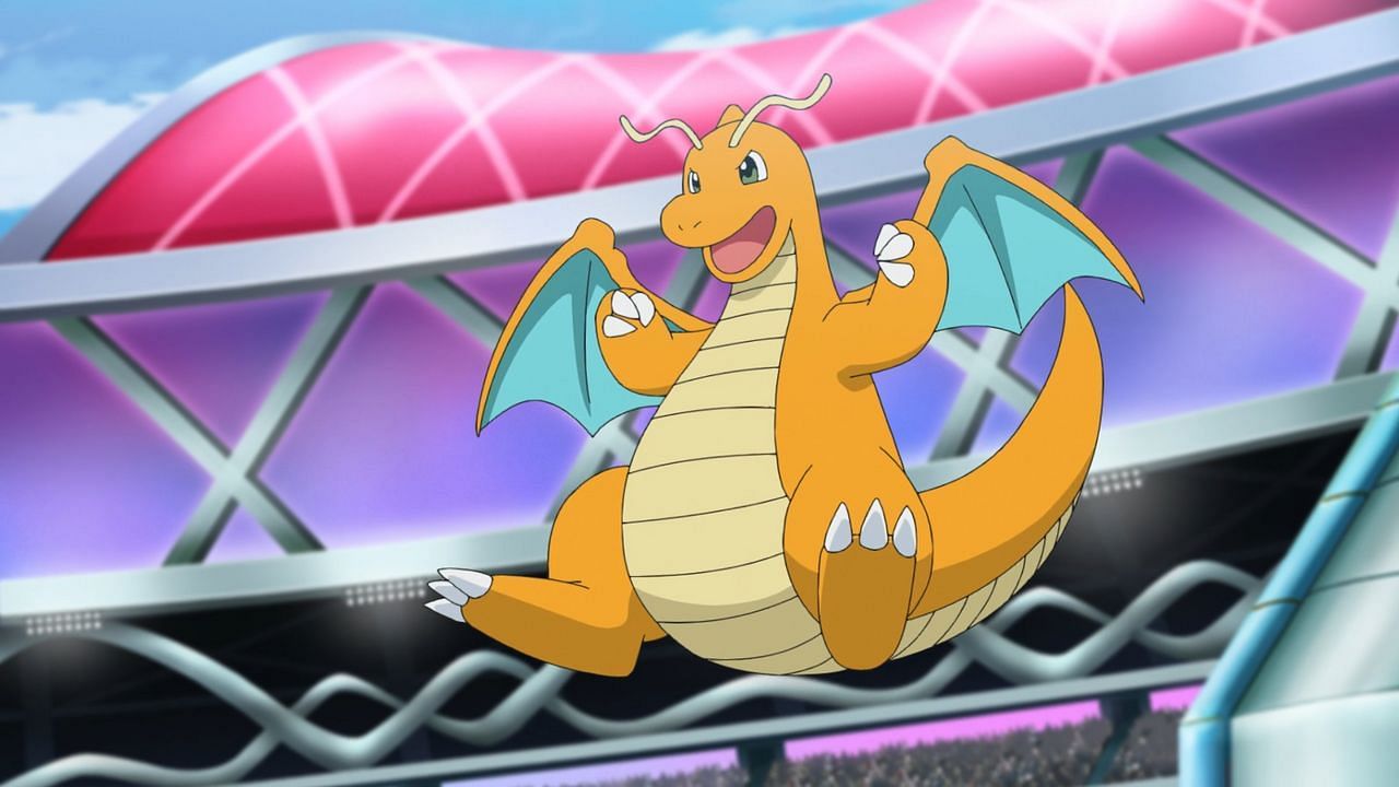 Dragonite as it appears in the anime (Image via The Pokemon Company)