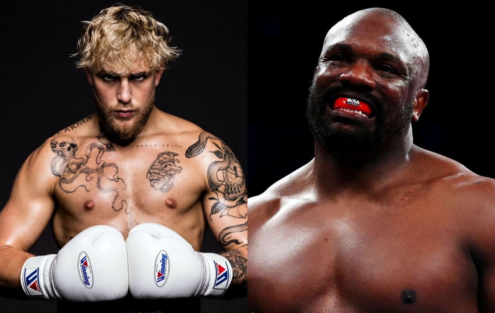 Jake Paul (left) and Derek Chisora (right)