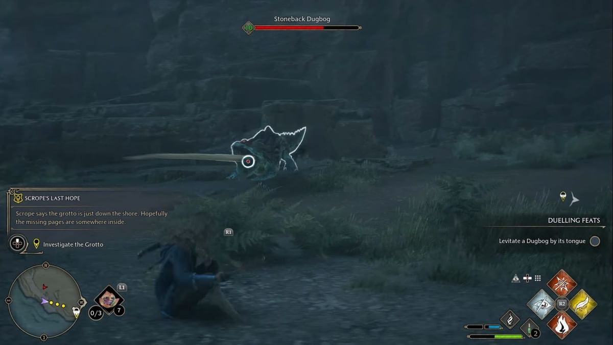 How to levitate a Dugbog by its tongue in Hogwarts Legacy