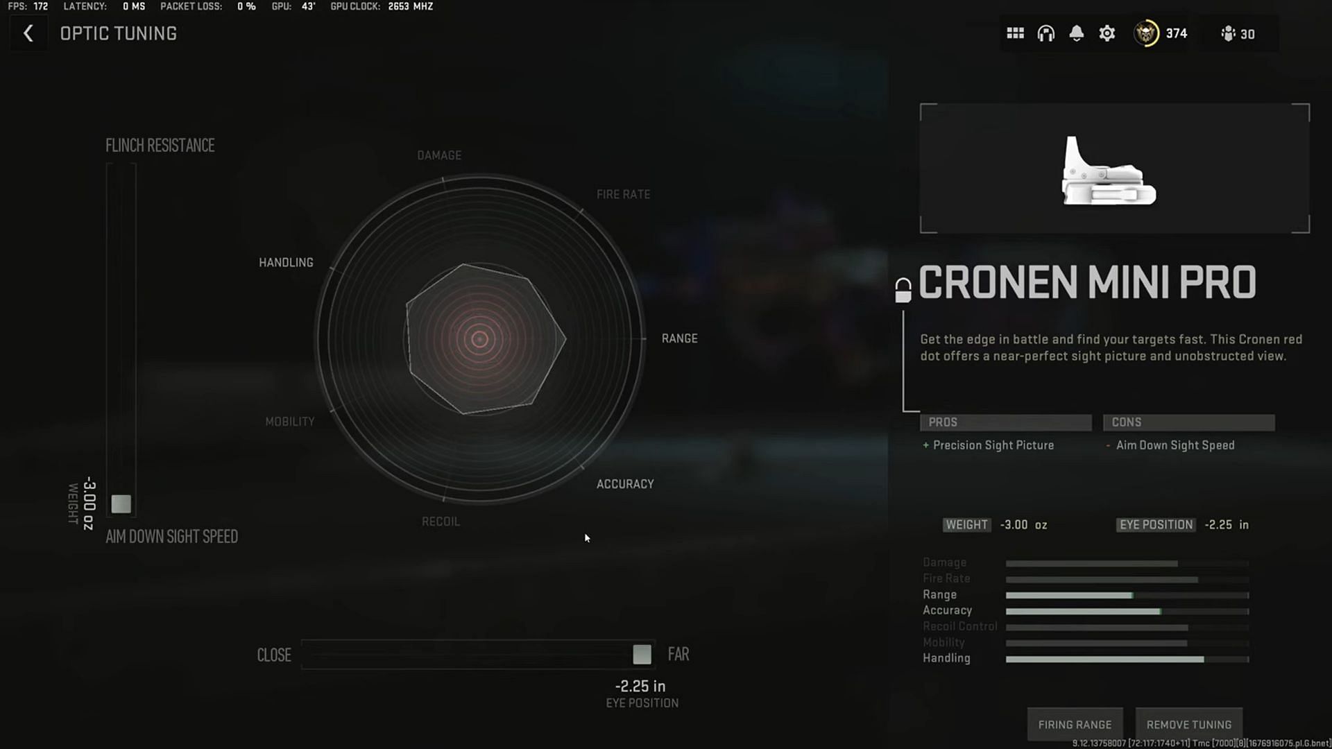 Tunings for Cronen Mini Pro (Image via Activision and YouTube/Metaphor)