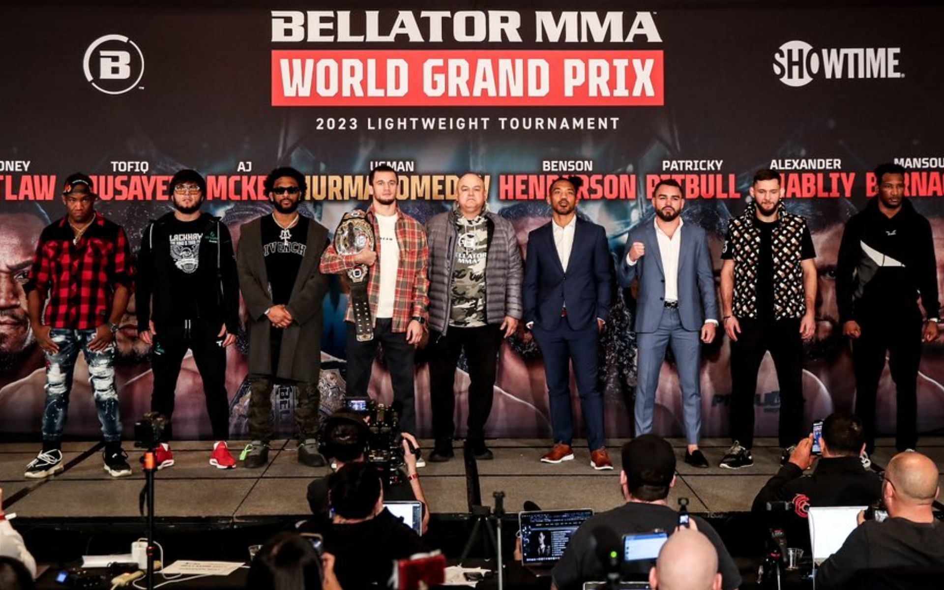 Bellator lightweight Grand Prix participants [Photo credit: @ScottCoker, Bellator MMA - Twitter]