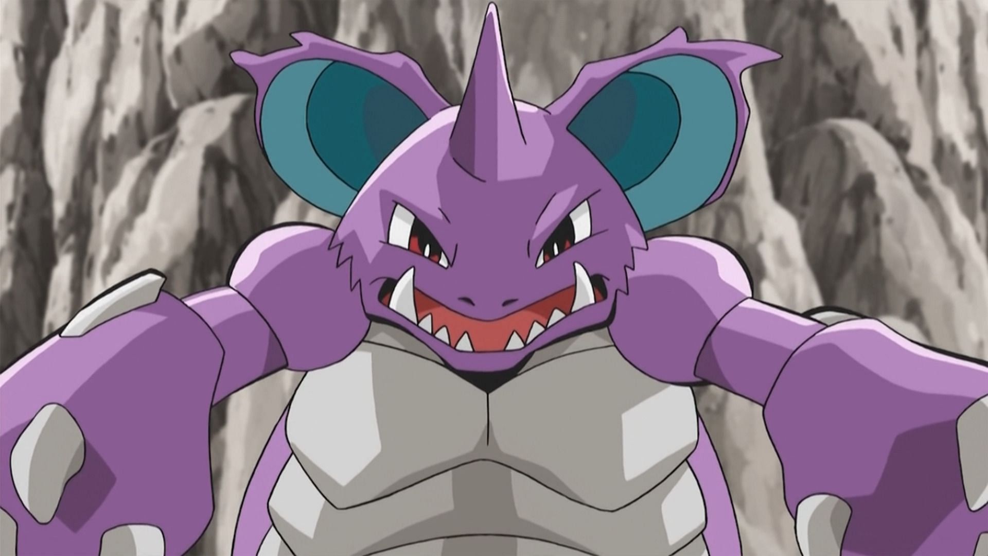 NIdoking as he appears in the anime (Image via The Pokemon Company)