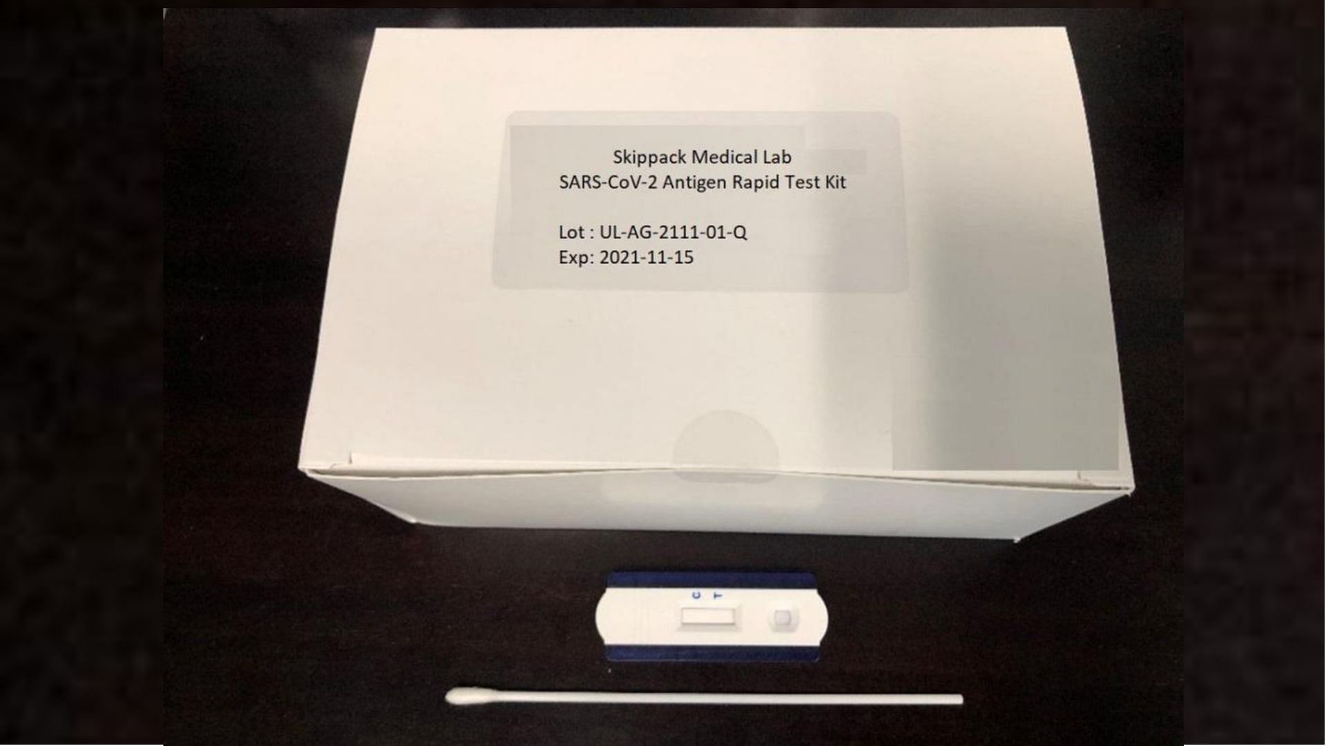 The recalled COVID-19 kits that are distributed in &#039;&#039;White Box Without Brand Name&quot; (Image via FDA)