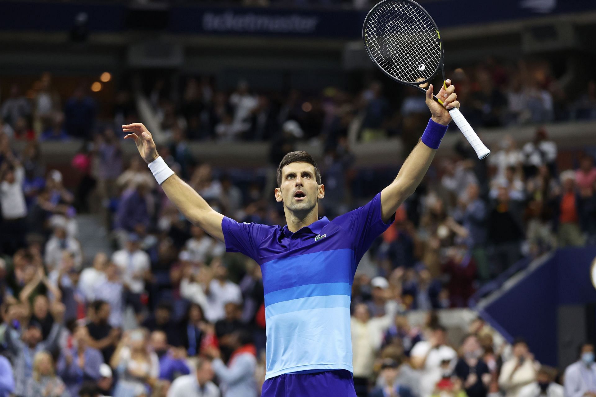Novak Djokovic during the 2021 US Open