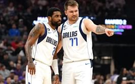 Kyrie Irving on initial thoughts when he paired alongside Luka Doncic for the first time: "Let's get this party started"