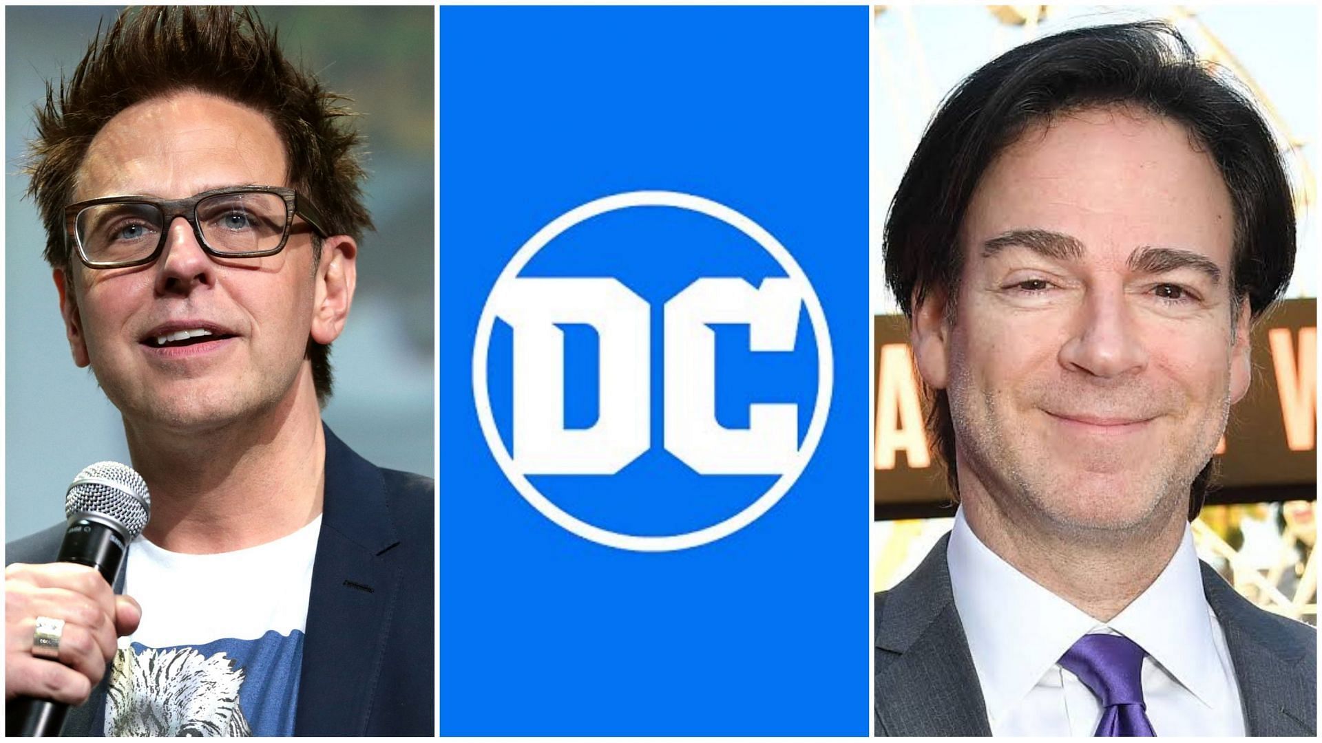 Co-Heads of DC Studios of DC Studios James Gunn and Peter Safran (Images via Wikimedia Commons, DC Comics and Rotten Tomatoes)