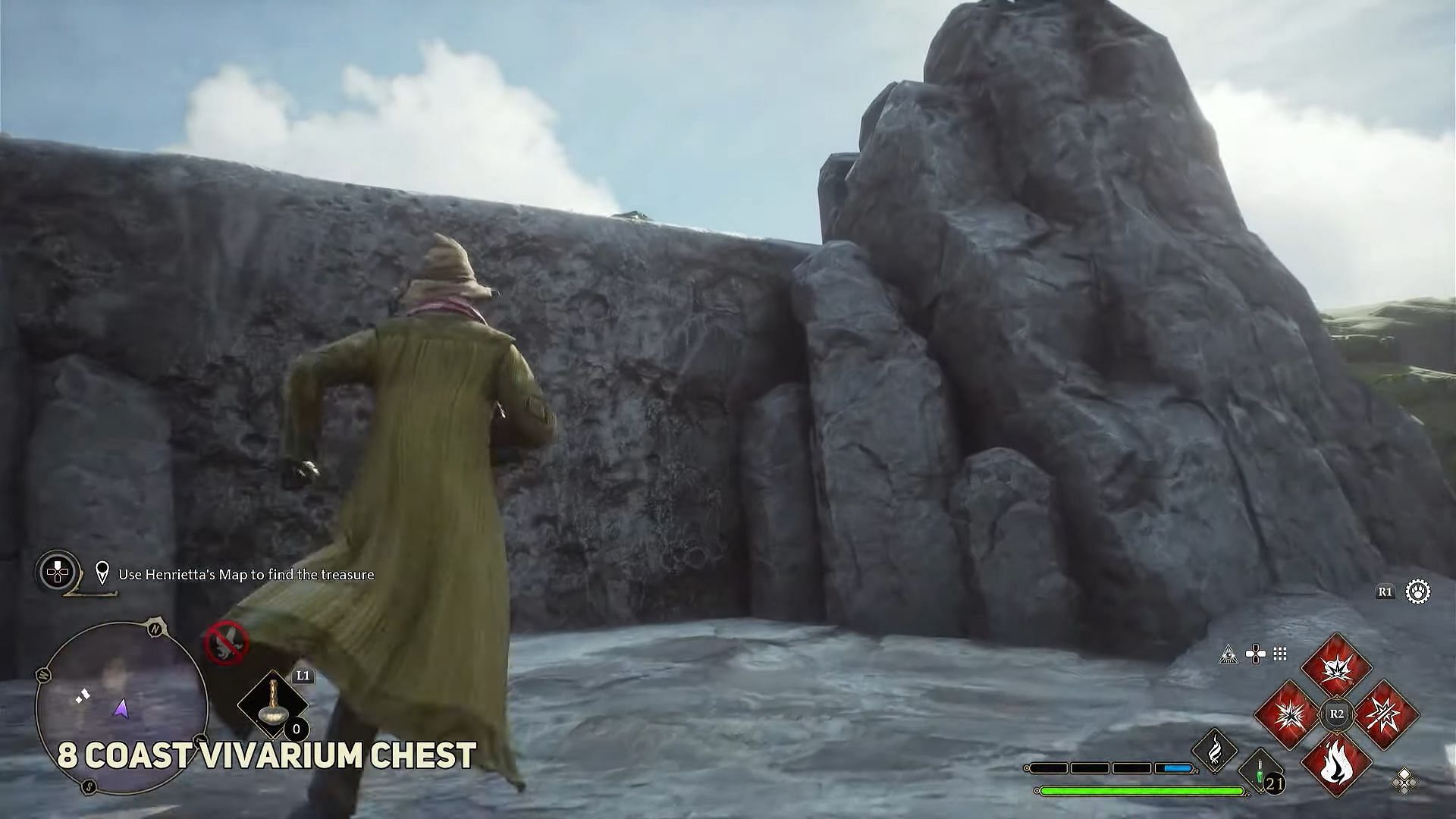 Location of the second chest in the Coast biome (Image via YouTube/@WoWQuest)