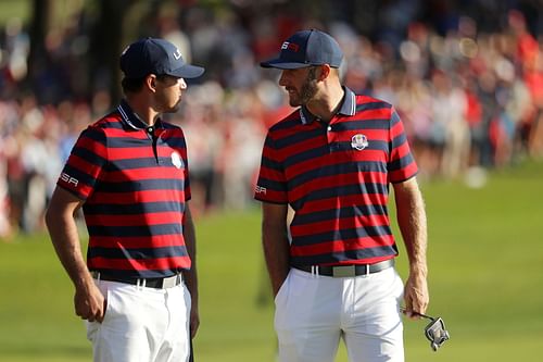 Brooks Koepka and Dustin Johnson at the 2016 Ryder Cup - Afternoon Fourball Matches