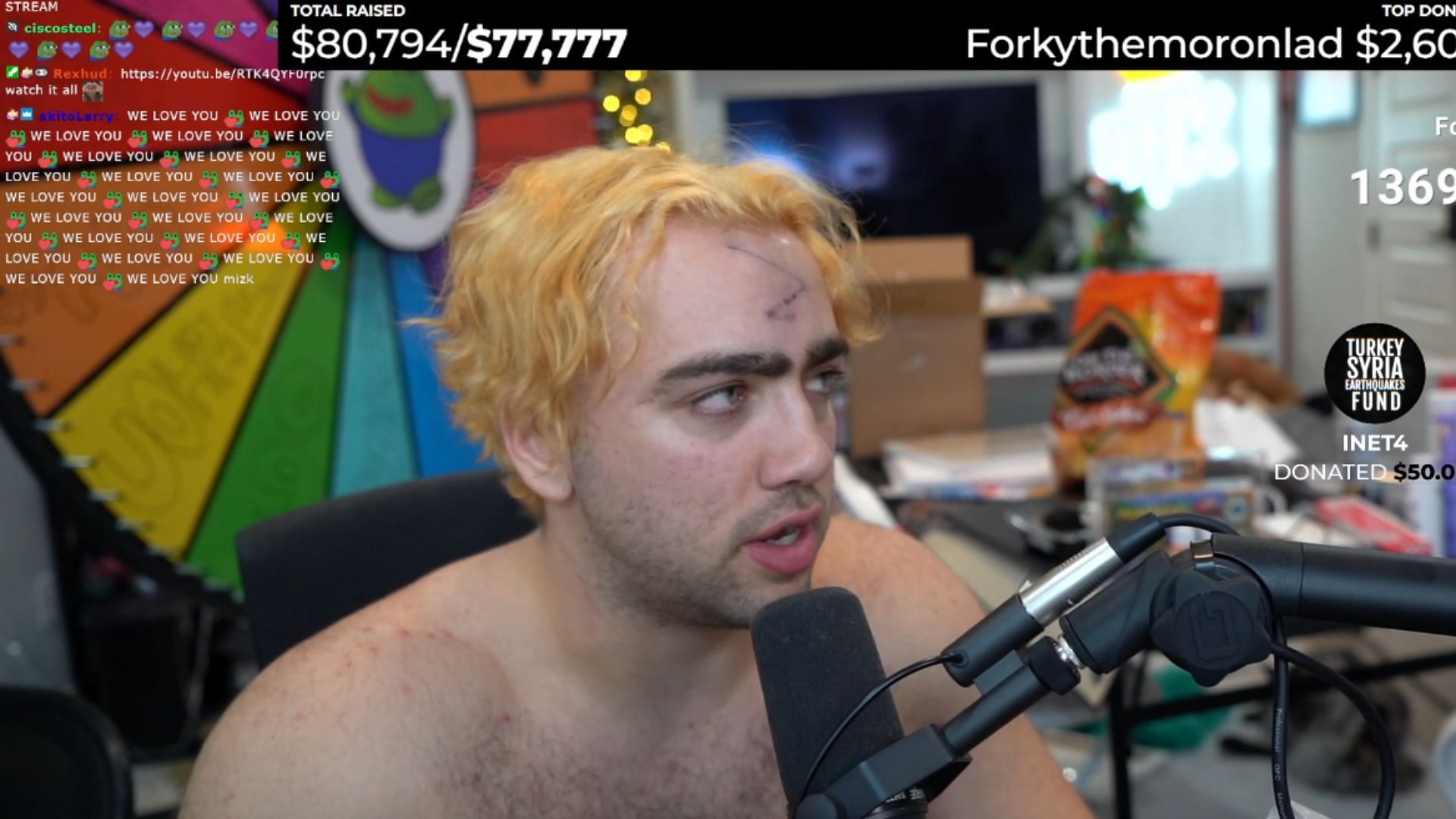 Mizkif raises over $80K for earthquake victims (Image via Twitch)