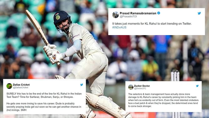 "Just a normal inning in KL Rahul's Career" - Twitterati tear into the opening batter after poor outing in 2nd IND vs AUS Test