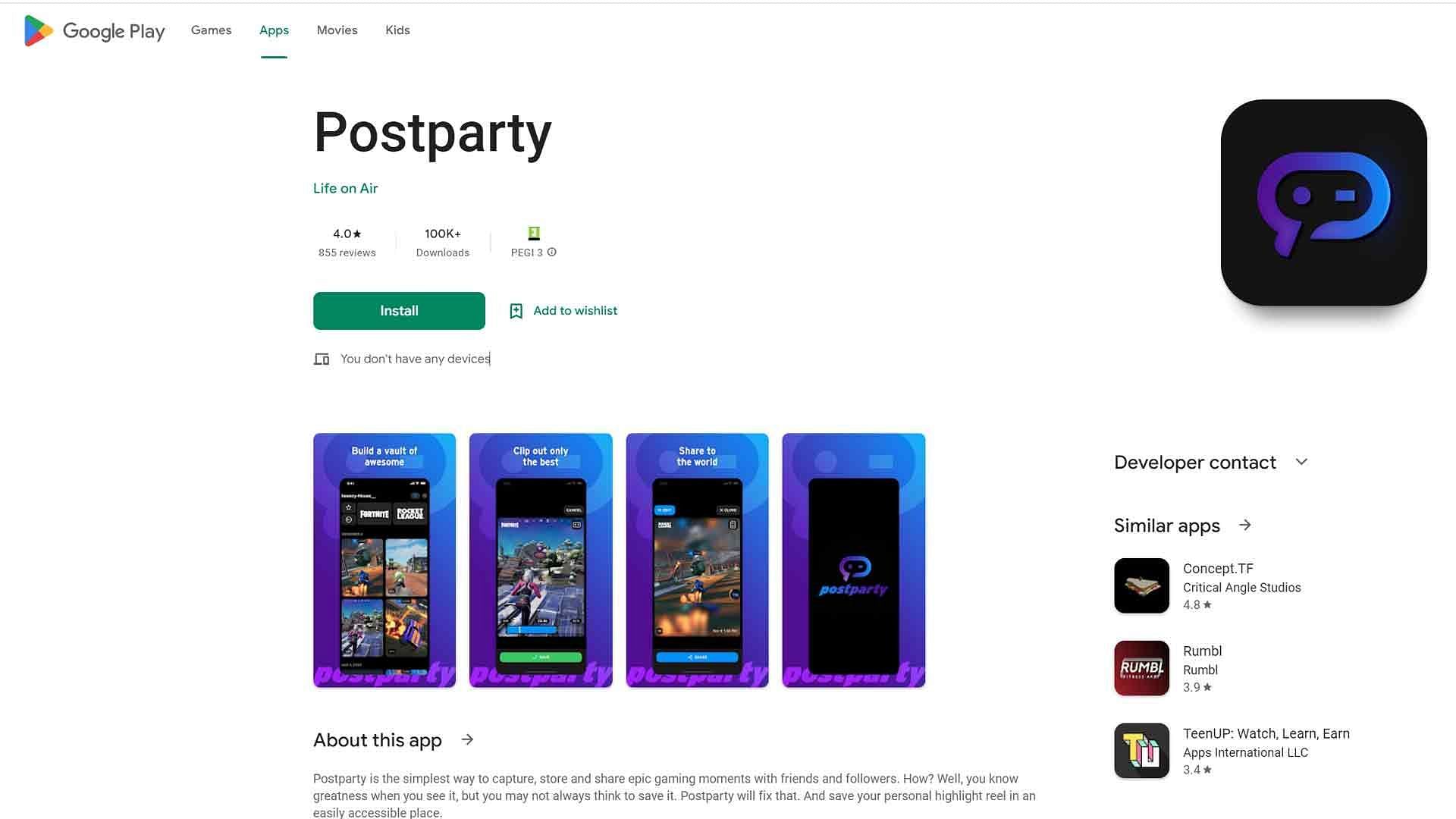 Epic Games launches Postparty, an app for sharing Fortnite clips