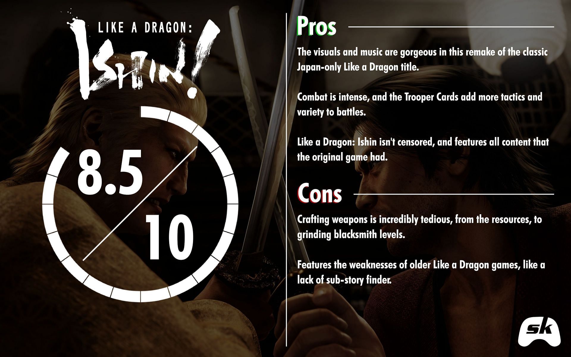 While it features some outdated mechanics, Like a Dragon: Ishin is still a masterpiece (Image via Sportskeeda)