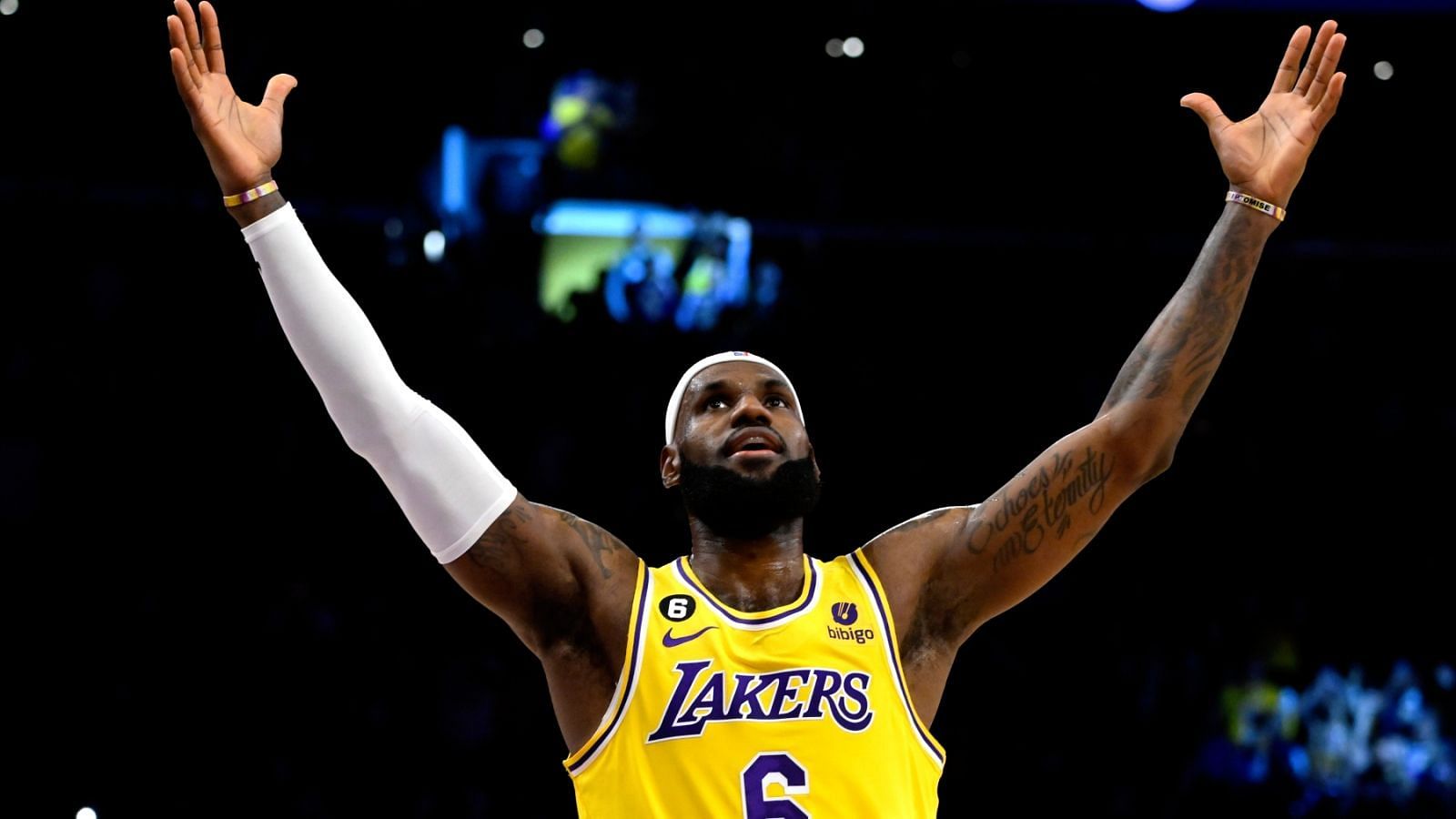 LA Lakers superstar LeBron James after breaking the all-time scoring record