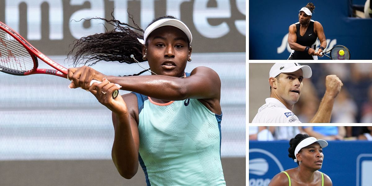 (Clockwise) Serena Williams, Andy Roddick, Venus Williams and Alycia Parks