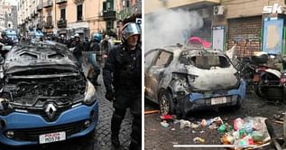 Watch: Unbelievable scenes in Naples as Eintracht Frankfurt fans fight with Italian police ahead of UCL fixture against Napoli