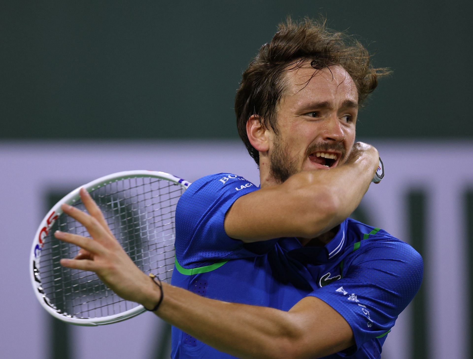 Daniil Medvedev competes during Indian Wells 2023.