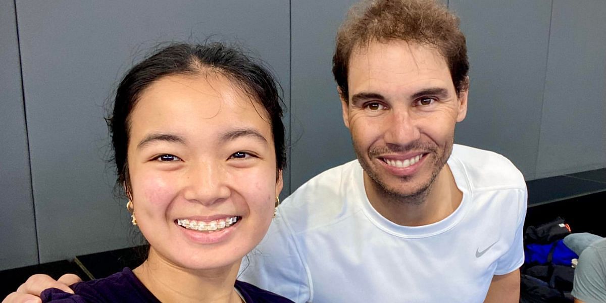 Alexandra Eala (L) and Rafael Nadal