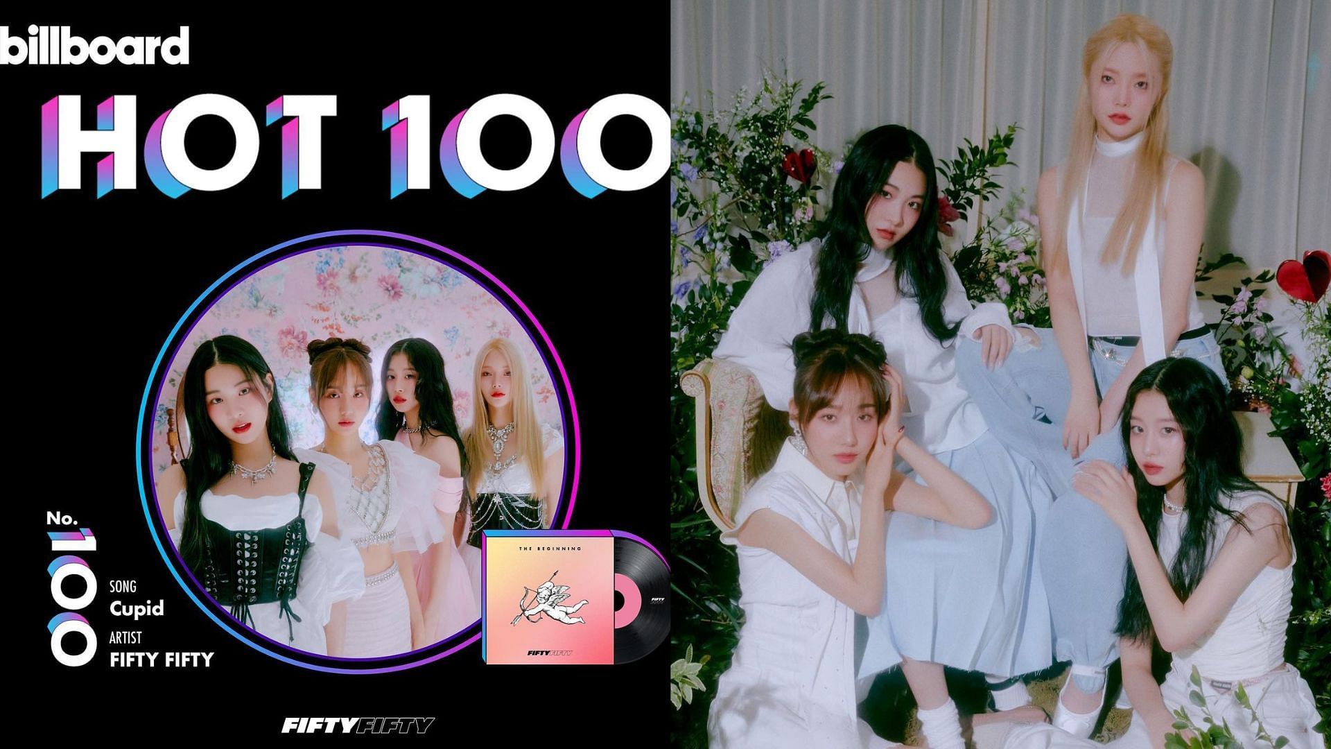 Rookie group FIFTY FIFTY makes history by being the fastest K-pop group to debut at Billboard Hot 100 charts (Images via Instagram/we_fiftyfifty)