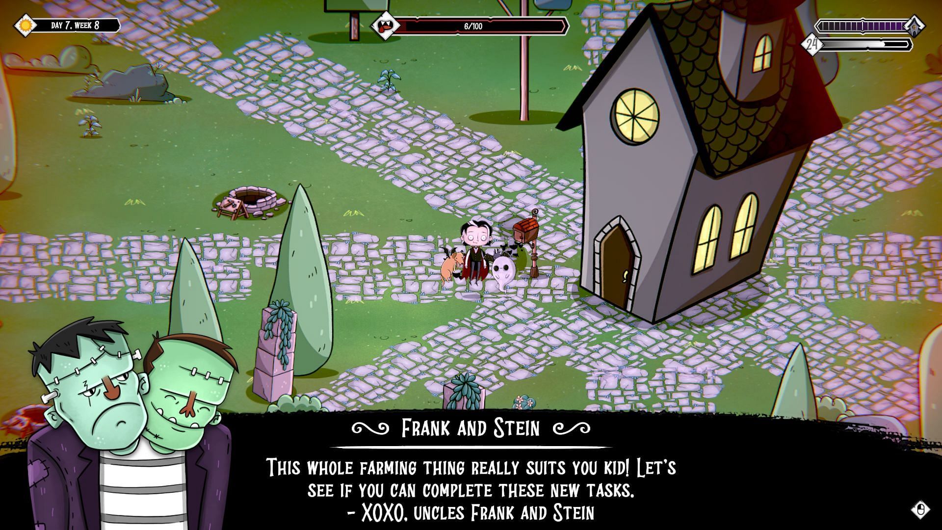 Uncle Frank and Stein in Voltaire - The Vegan Vampire (Image via Digitality Games)