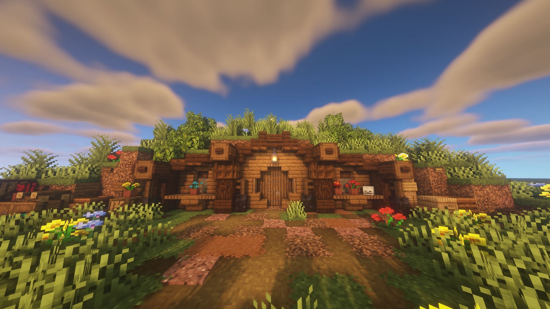 Classic hobbit hole inside a hill is still the best in Minecraft (Image via Reddit/u/Igor_Gyepreteper)