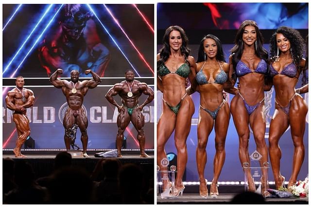 2023 Arnold Classic and Bikini International competitors pose on stage: Image via Instagram (@arnoldsports)