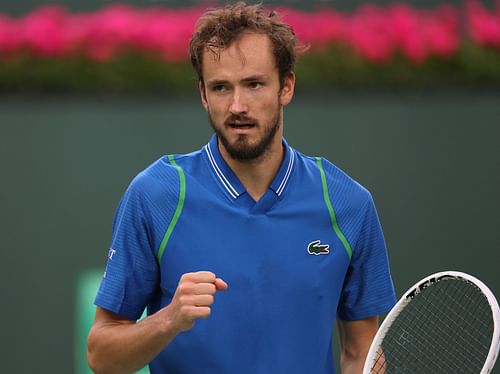 Daniil Medvedev in action at the 2023 BNP Paribas Open in Indian Wells.