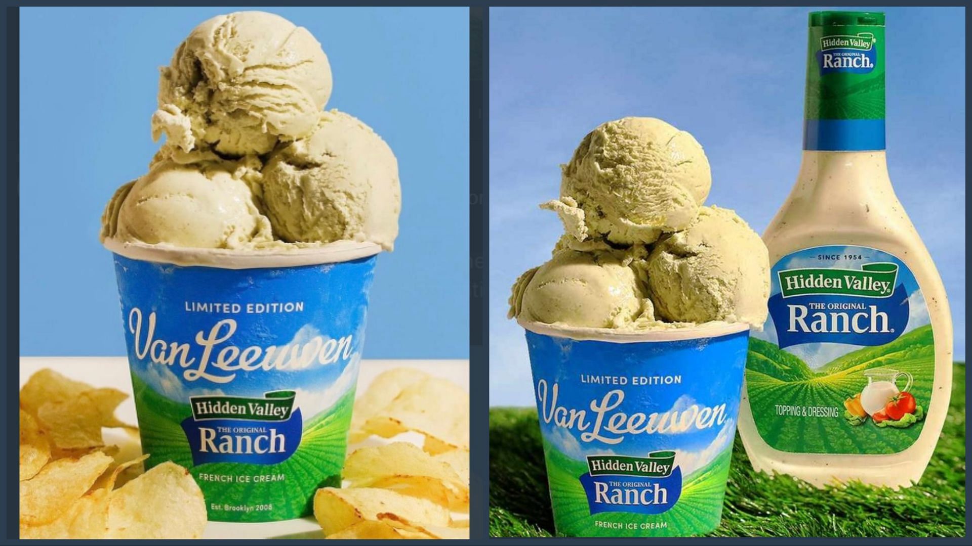 Hidden Valley Ranch dressing ice cream (Image via Twitter/kc_jordan and ijustbvibin)