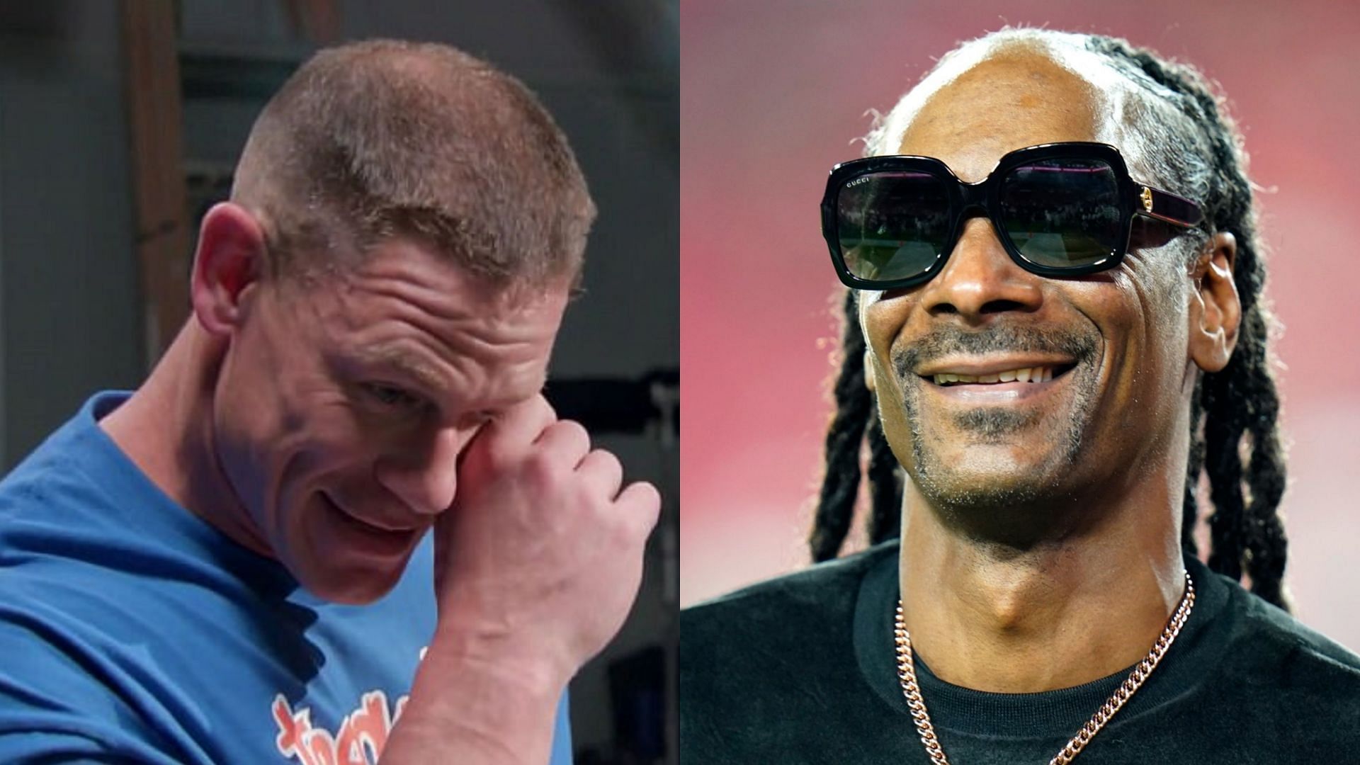 WWE legend John Cena (left) and Snoop Dogg (right) 