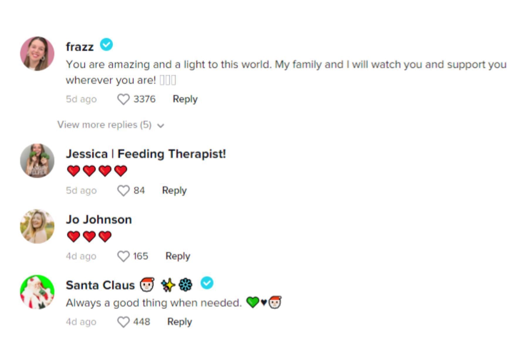 Parents shared their positive messages for Rachel Griffin (Image via TikTok)