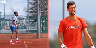 Watch: Novak Djokovic hits the practice nets in Belgrade as he gears up for a return on clay in Monte-Carlo