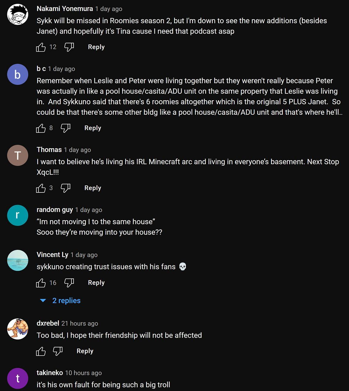 Fans in the YouTube comments section reacting to the streamer&#039;s revelation (Image via Jeru TV/YouTube)