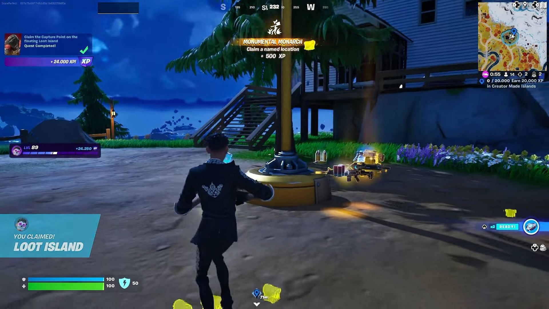 claim the Capture point on the floating loot island