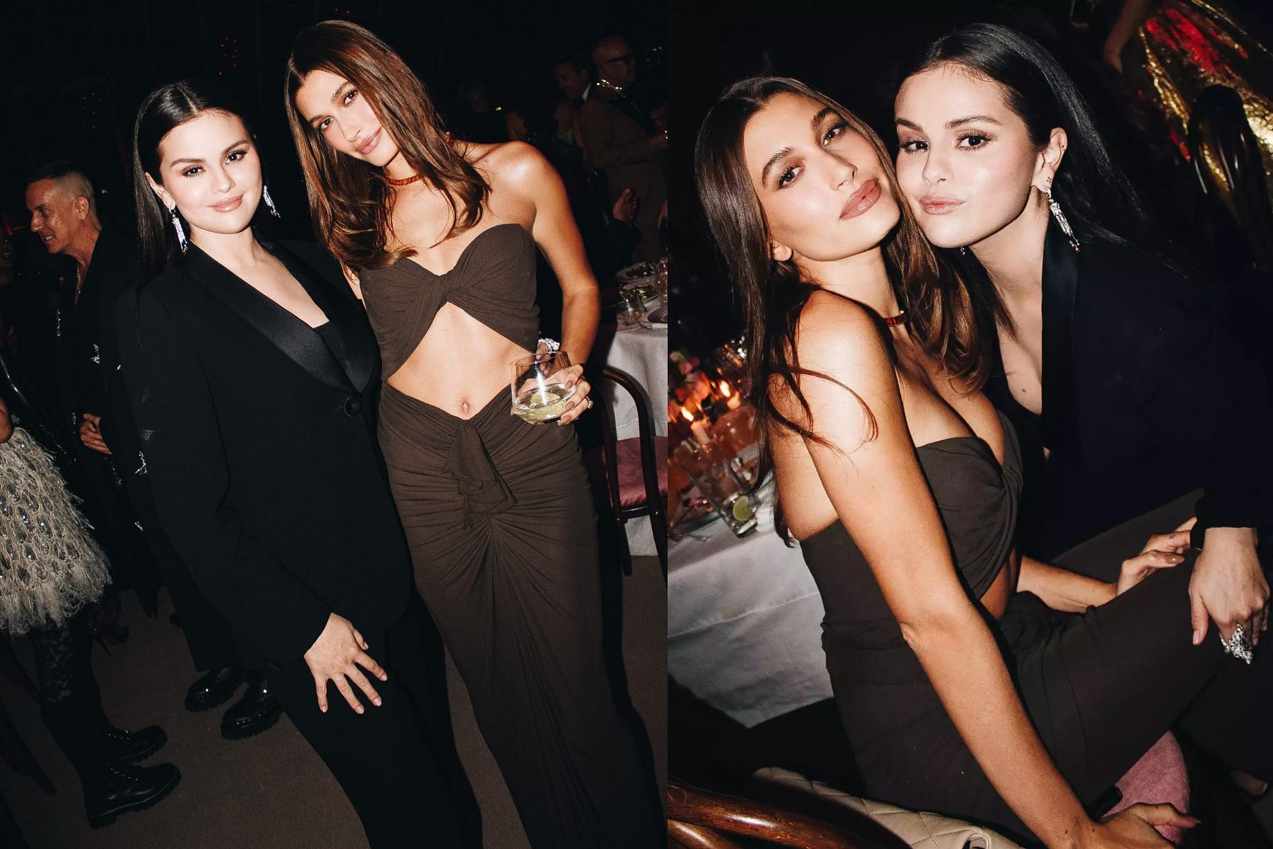 Selena Gomez and Hailey Bieber pictured together at the 2022 Academy Museum Gala in Los Angeles. (Image via Tyrell Hampton)