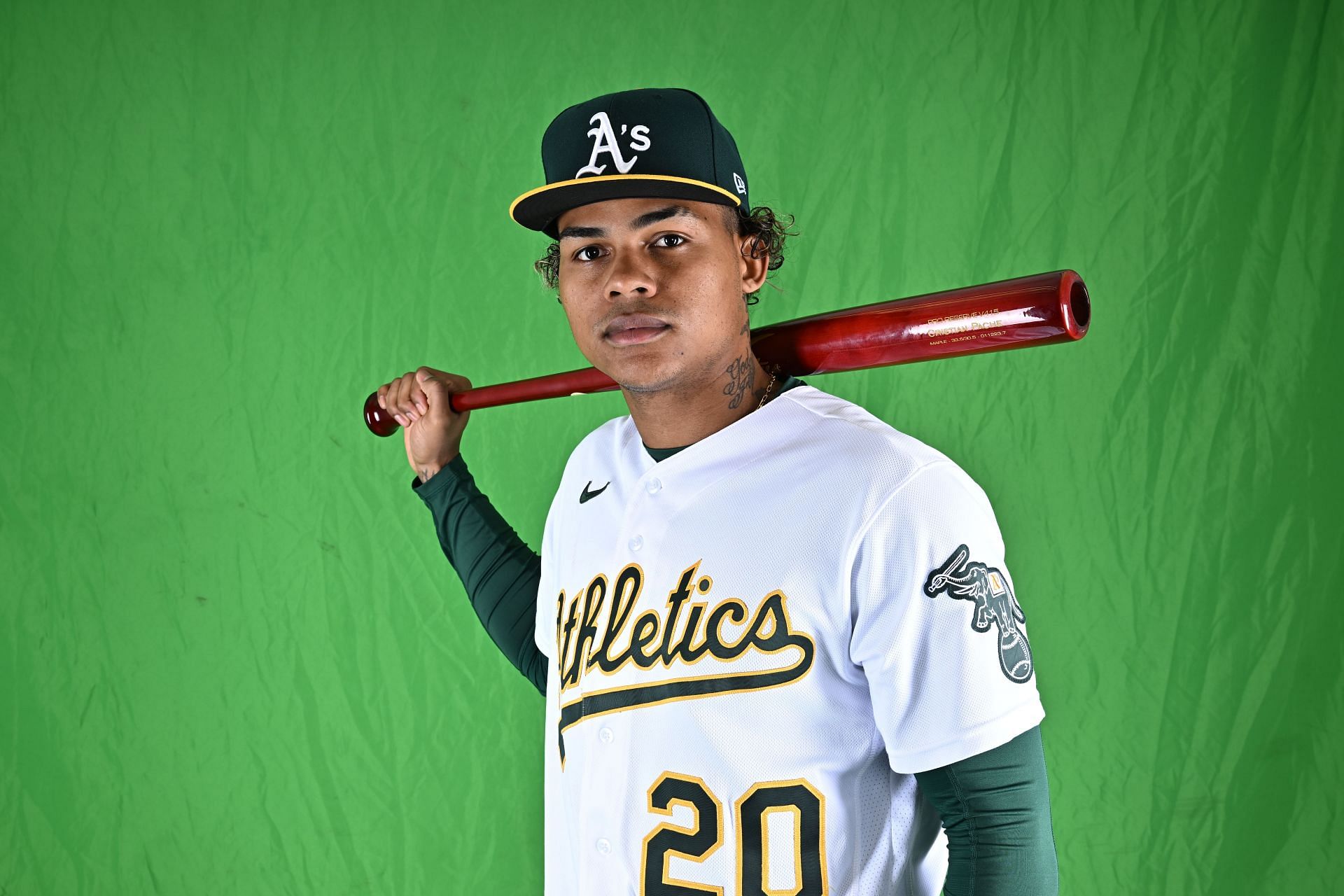 2022 Oakland A's Athletics Cristian Pache #20 Game Issued Grey